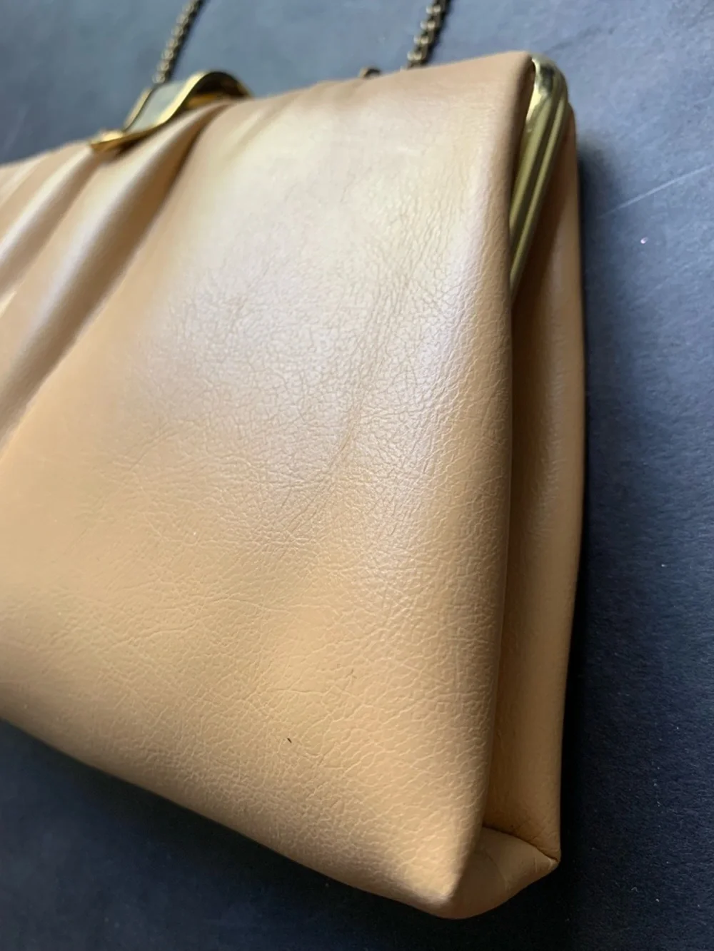 s l e e k :: Vintage Tan Convertible Evening Purse Clutch